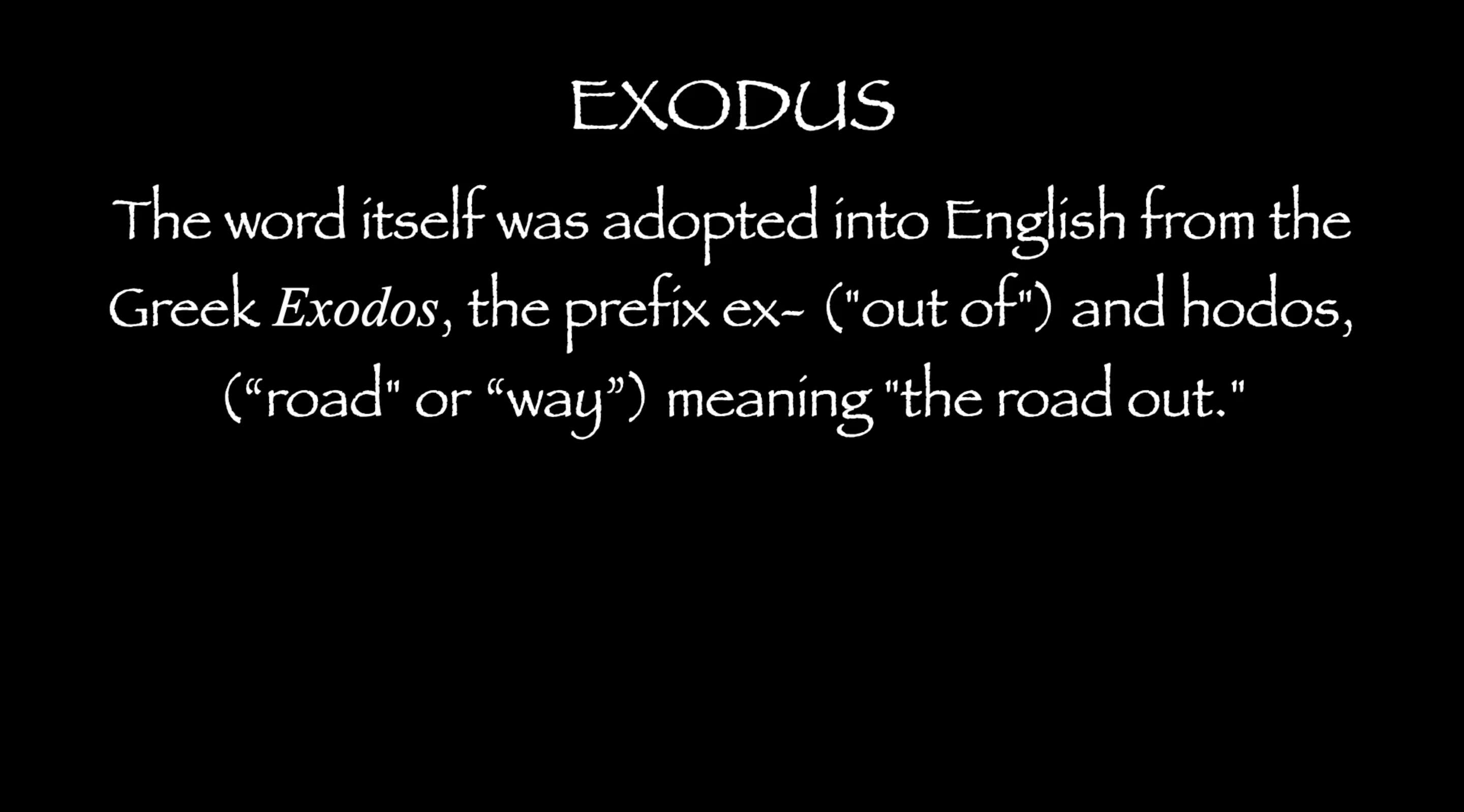 Exodus: An Historical Approach
